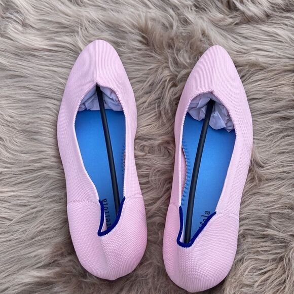 Briefola Women’s Light Pink Textured Knot Pointed Toe Slip On Flats - Picture 8 of 10